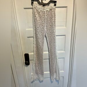Boys Lie Rose Reverie x Yung Reaper Bottom White Lace S Pearl Flare Pant NEW
